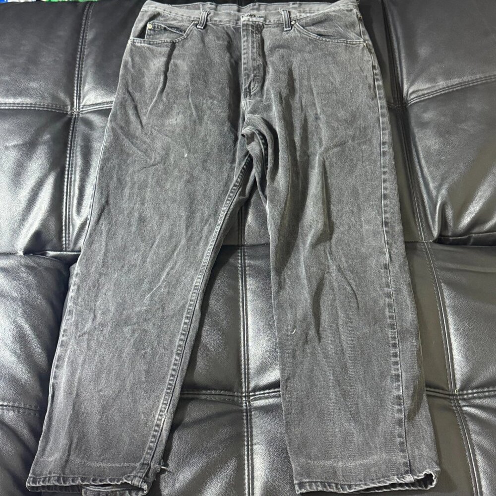 Wrangler Men's Straight Jeans Gray Denim Relaxed Fit 5-Pockets Size 38x29